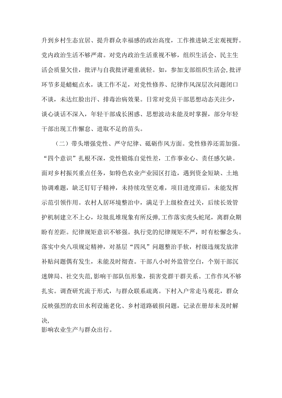 2025年专题生活会对照检查发言材料【四个带头】.docx_第2页