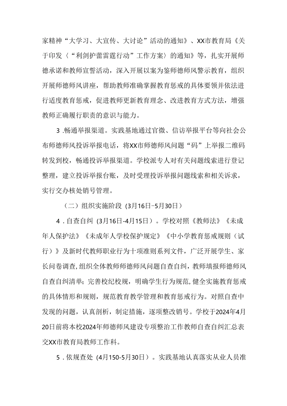 2024年师德师风建设重点问题专项整治工作实施方案.docx_第3页
