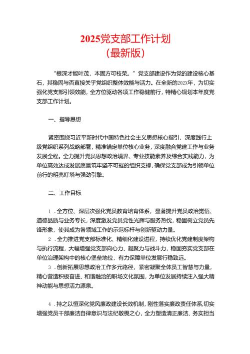 2025党支部工作计划.docx