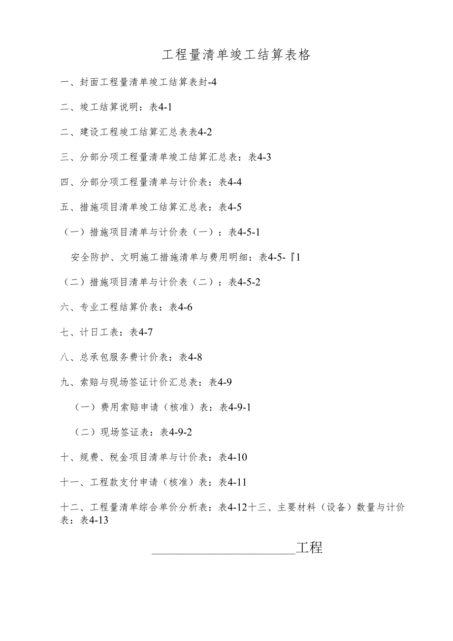 工程量清单竣工结算表格.docx_第1页