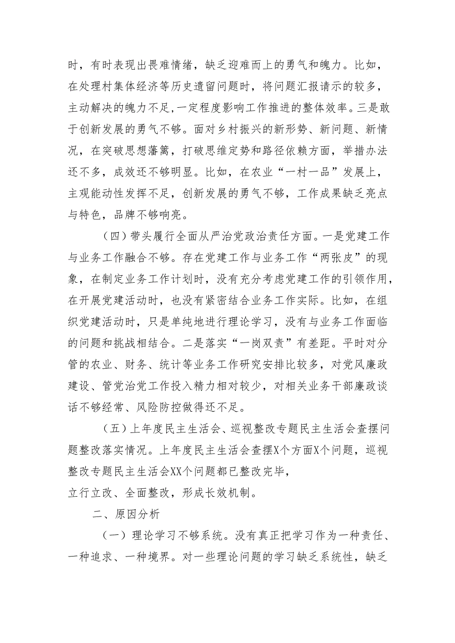 副乡长2024年度民主生活会个人对照检查材料（3145字）四个带头.docx_第3页