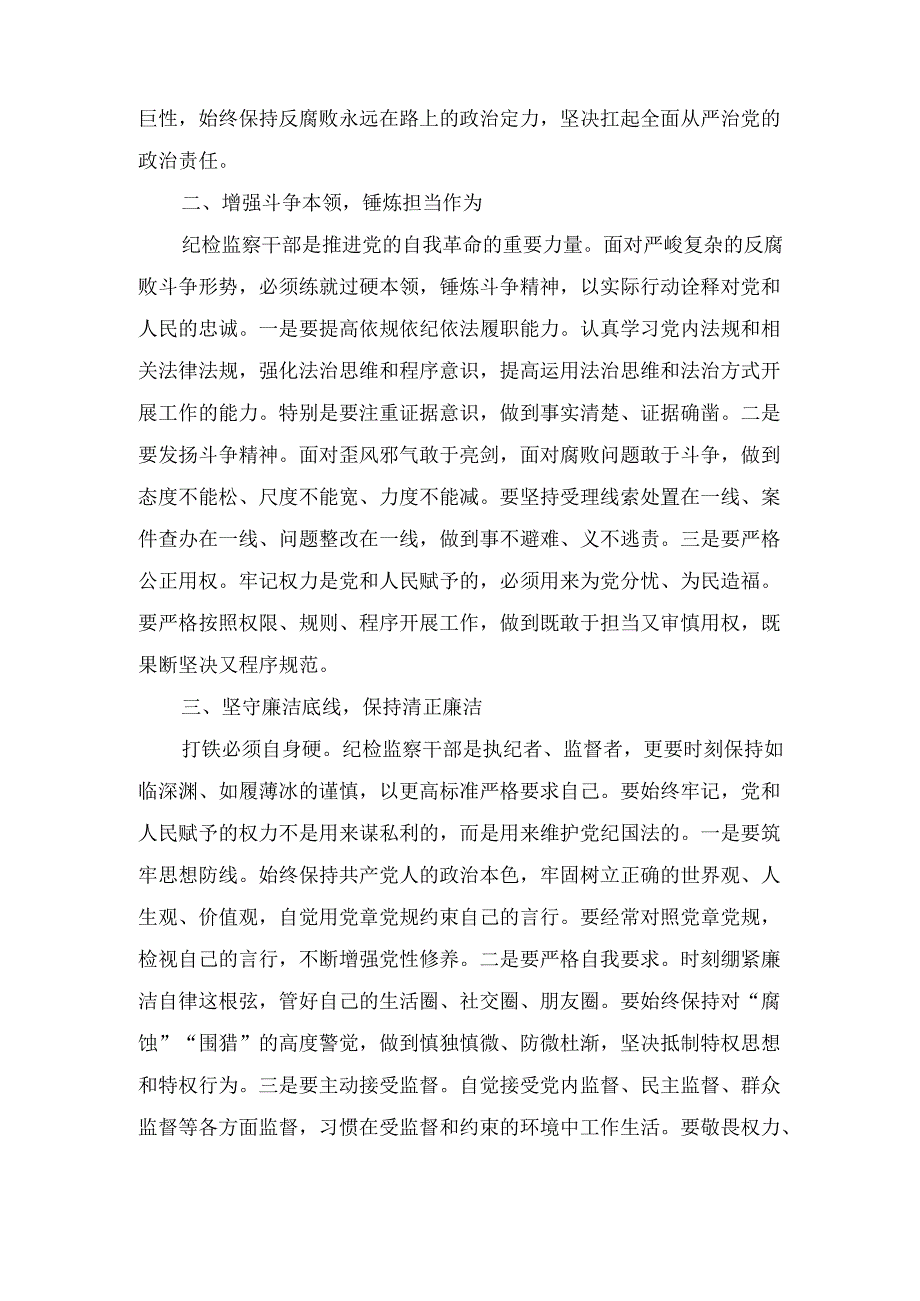 纪检干部学习二十届 中央纪委四次全会精神研讨发言.docx_第2页