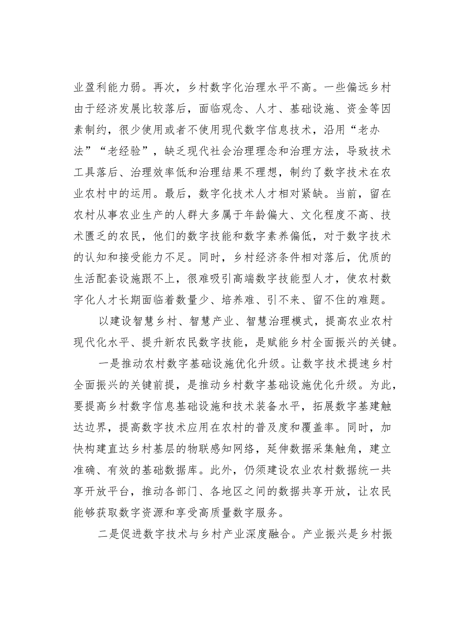 研讨发言：数字技术赋能乡村全面振兴.docx_第3页