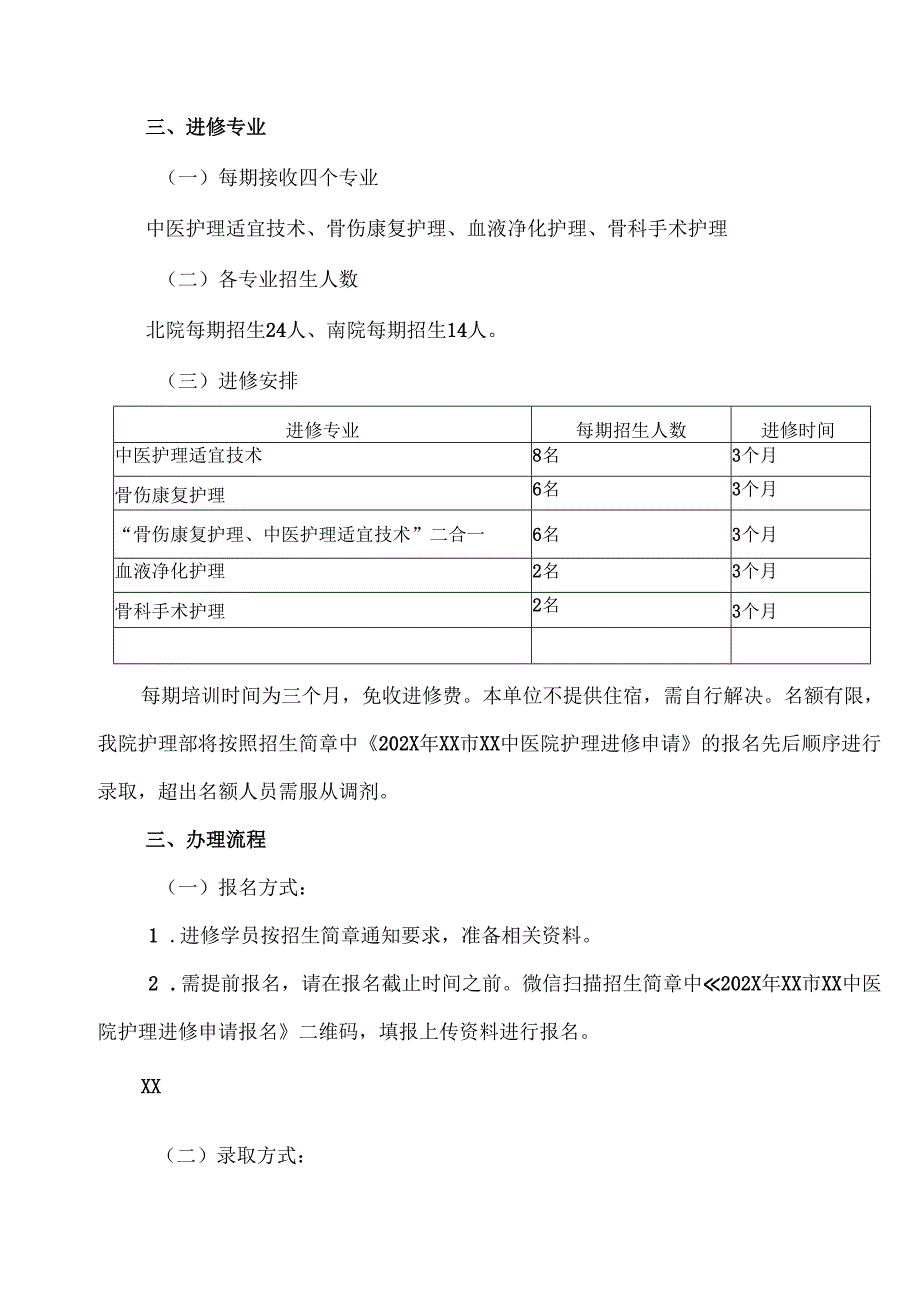 XX市XX中医院202X年护理进修招生简章（2025年）.docx_第2页