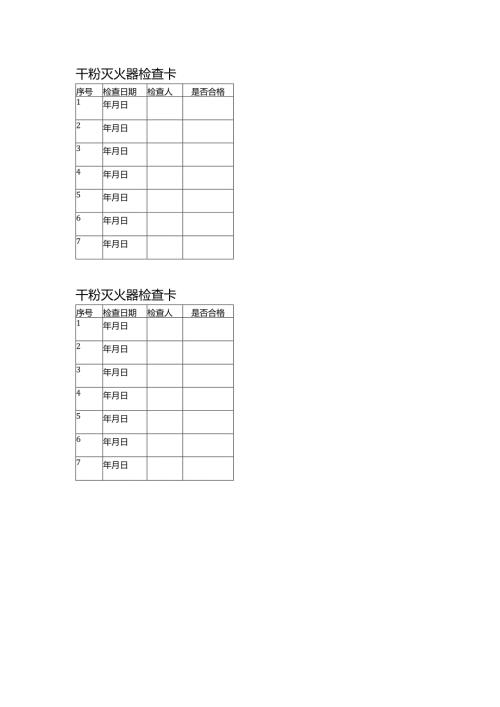 【制度】干粉灭火器检查卡.docx
