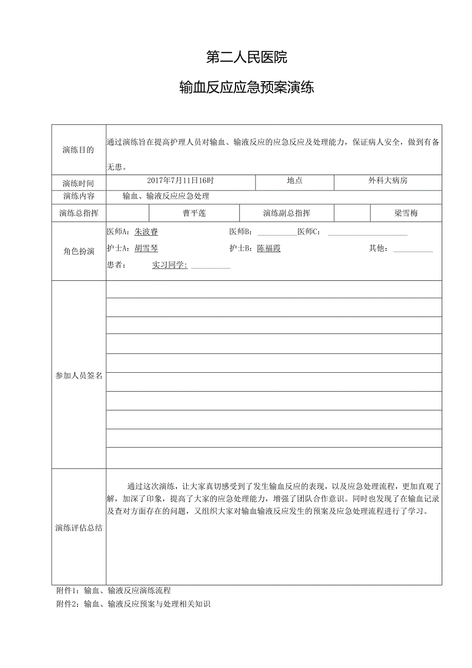 输血、输液反应应急演练2017.07..docx_第1页