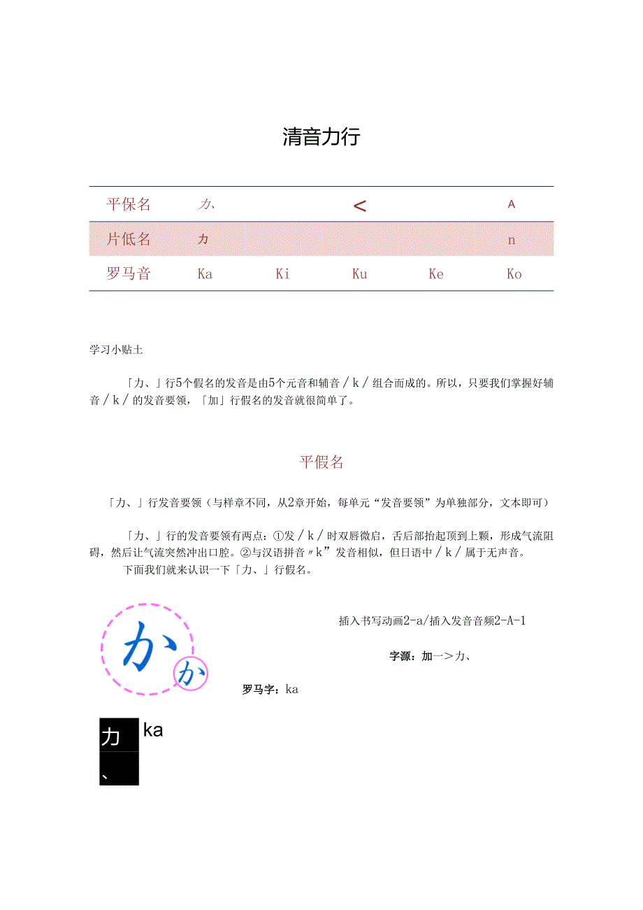 《基础日语》2. 清音か行-云教材文本.docx_第1页