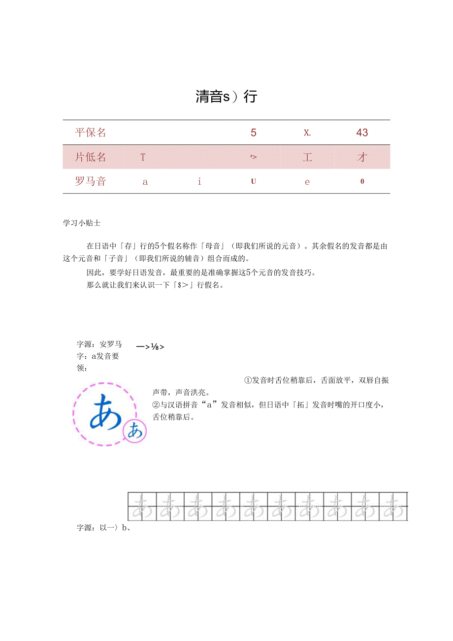 《基础日语》1. 清音あ行-云教材文本.docx_第1页