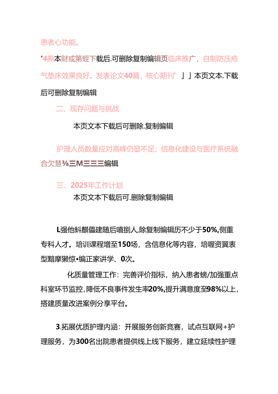 2024医院护理部工作总结及2025年计划（最新版）.docx_第2页