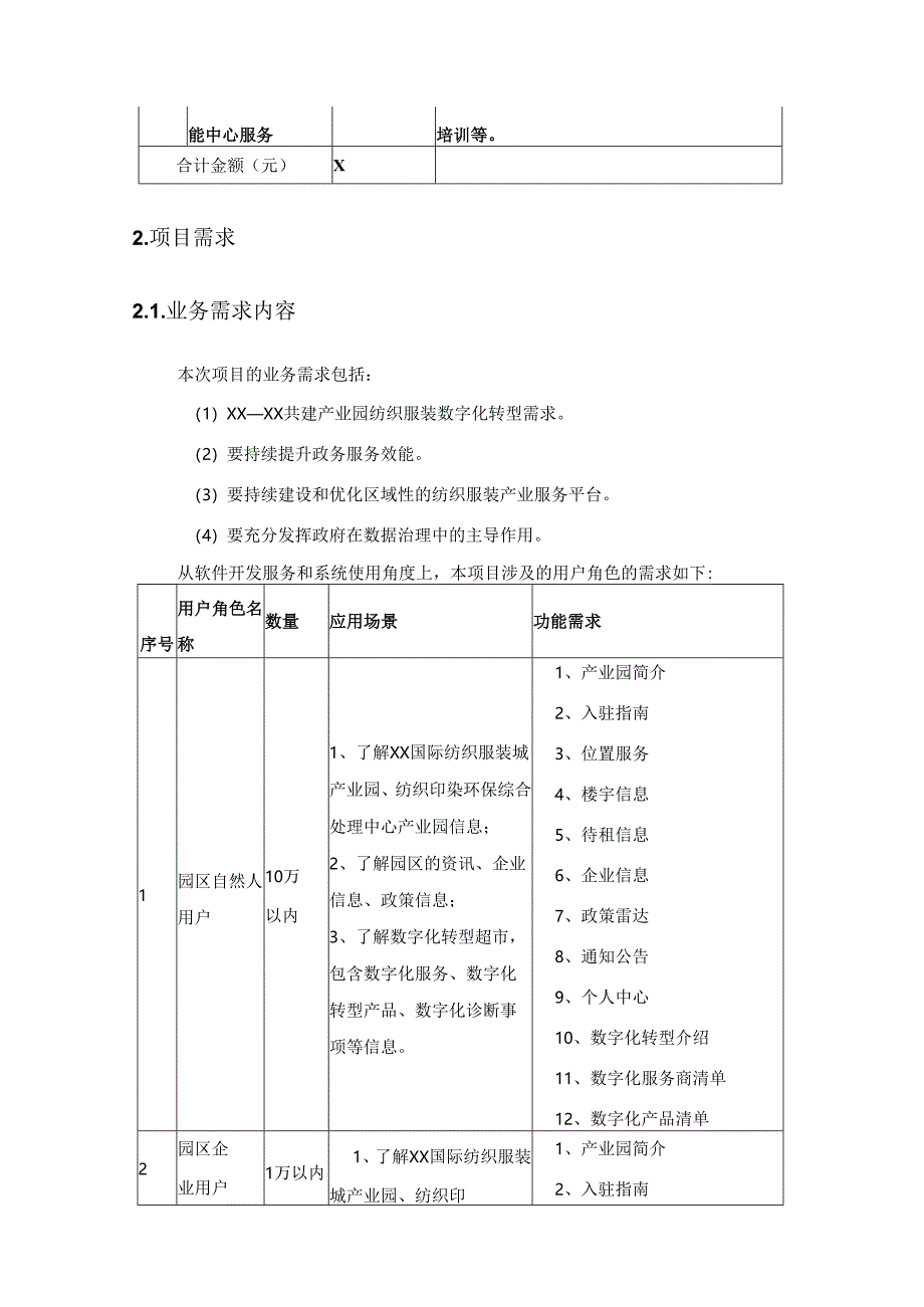 XX区纺织服装产业数字化服务平台及赋能中心需求说明.docx_第2页
