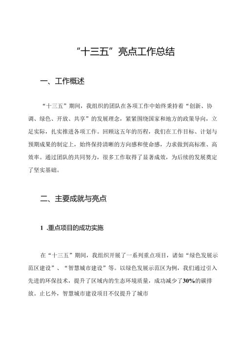 “十三五”亮点工作总结.docx