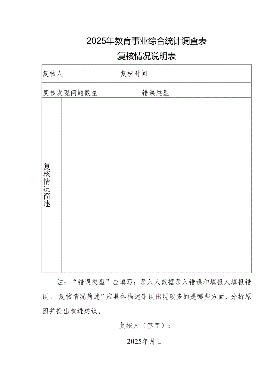 2025年教育事业综合统计调查表复核情况说明表.docx_第1页