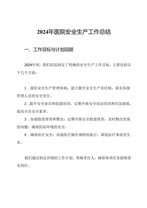 2024年医院安全生产工作总结.docx