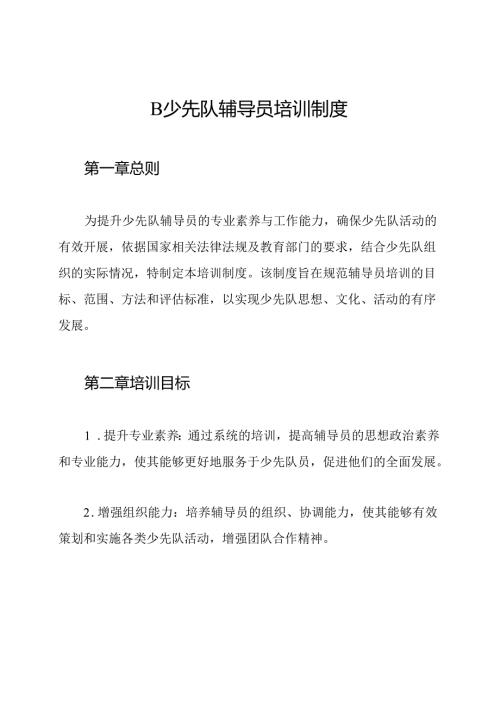 B少先队辅导员培训制度.docx