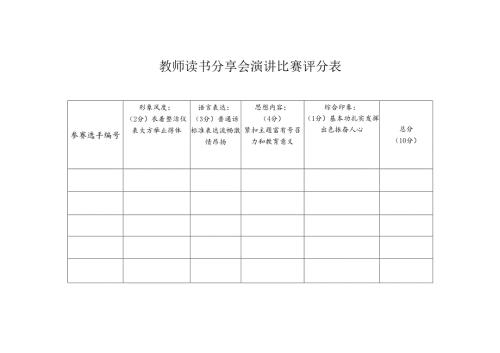 读书分享会演讲比赛评分表.docx