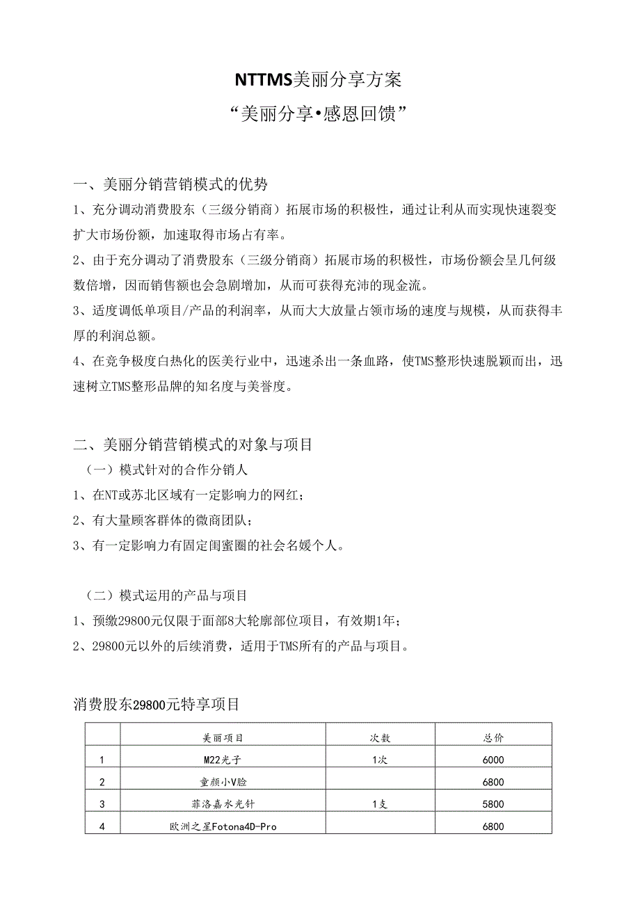 医美整形美丽分享三级分销模式方案.docx_第1页