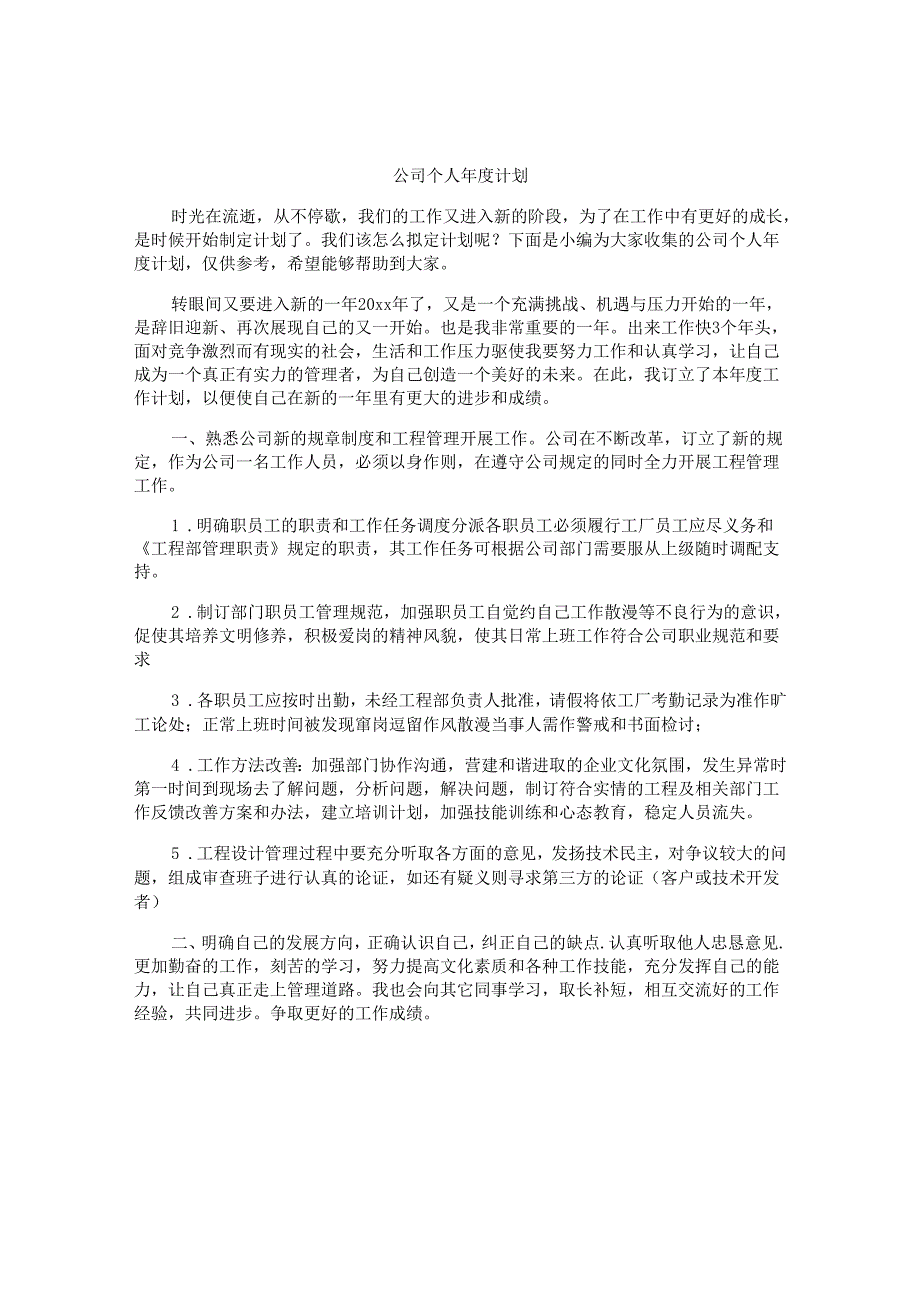 公司个人年度计划.docx_第1页