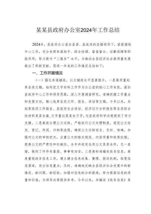 某某县政府办公室2024年工作总结.docx