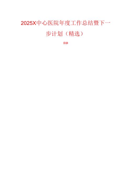 2025X中心医院年度工作总结暨下一步计划（精选）.docx
