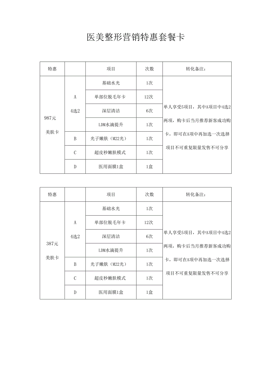医美整形营销特惠套餐卡.docx_第1页