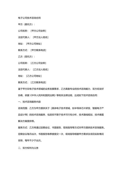 电子公司技术咨询合同.docx