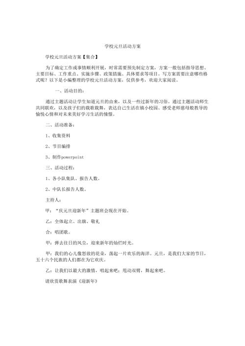 学校元旦活动方案.docx