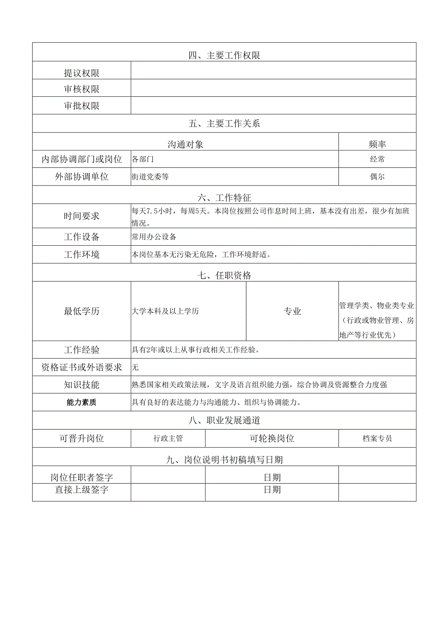 岗位说明书-总裁办-行政管理岗（专员）.docx_第2页