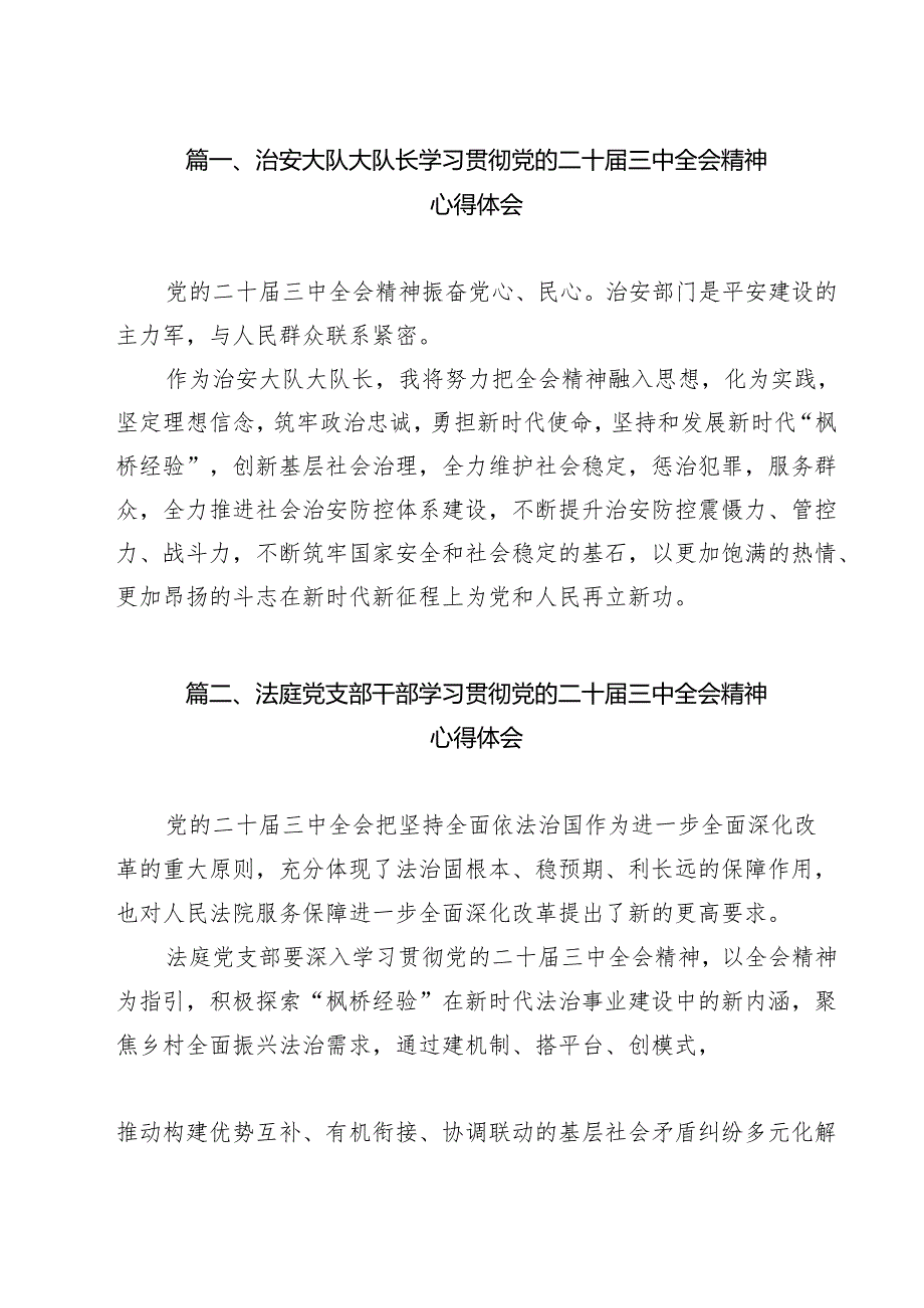 治安大队大队长学习贯彻党的二十届三中全会精神心得体会（共14篇）.docx_第2页