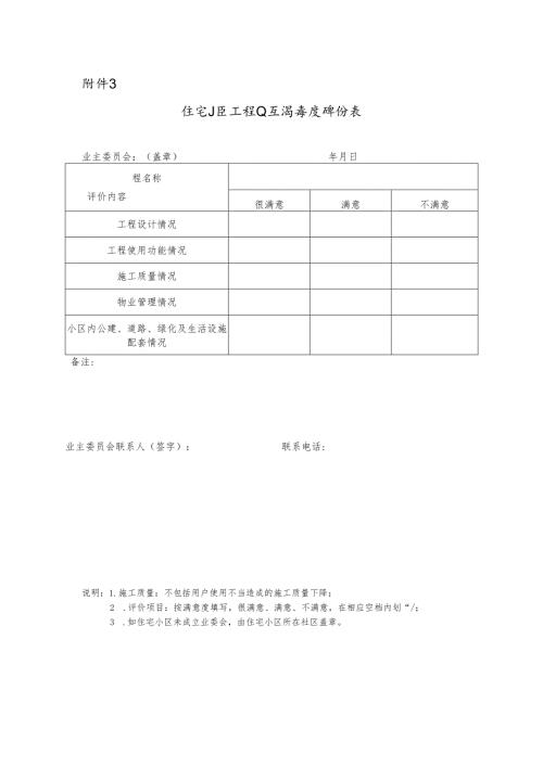 住宅小区工程业主满意度评价表.docx