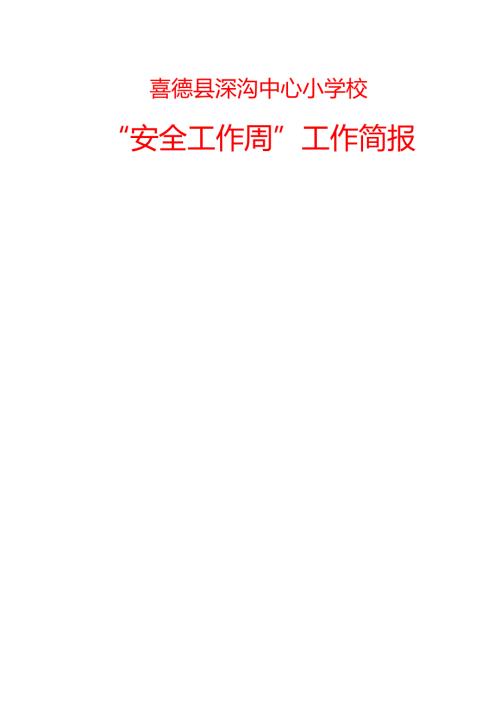 喜德县深沟中心小学校“安全工作周”工作简报.docx