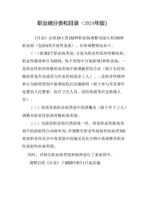职业病分类和目录（2024版）.docx