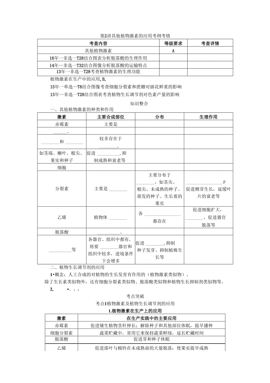 第9单元 第2讲 其他植物激素的应用.docx_第1页