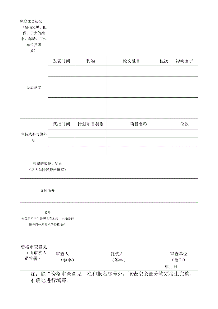 烟台市事业单位公开招聘工作人员报名登记表.docx_第2页
