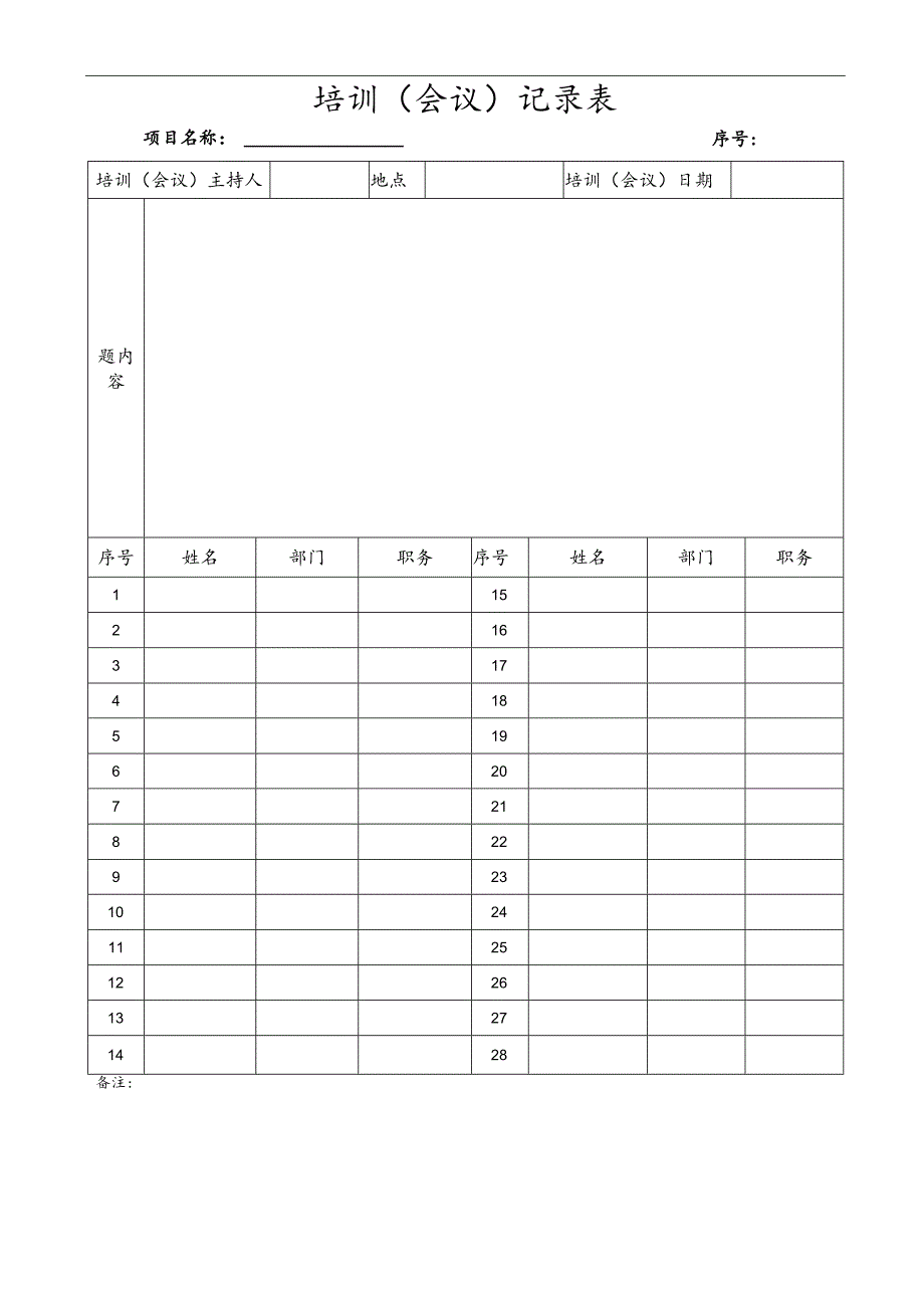 培训（会议）记录表.docx_第1页