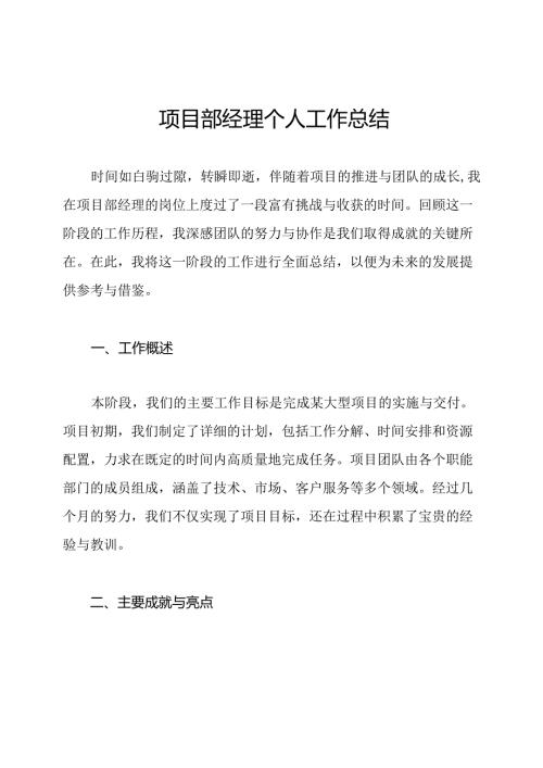 项目部经理个人工作总结.docx
