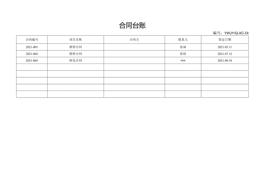 销售合同台账.docx_第1页