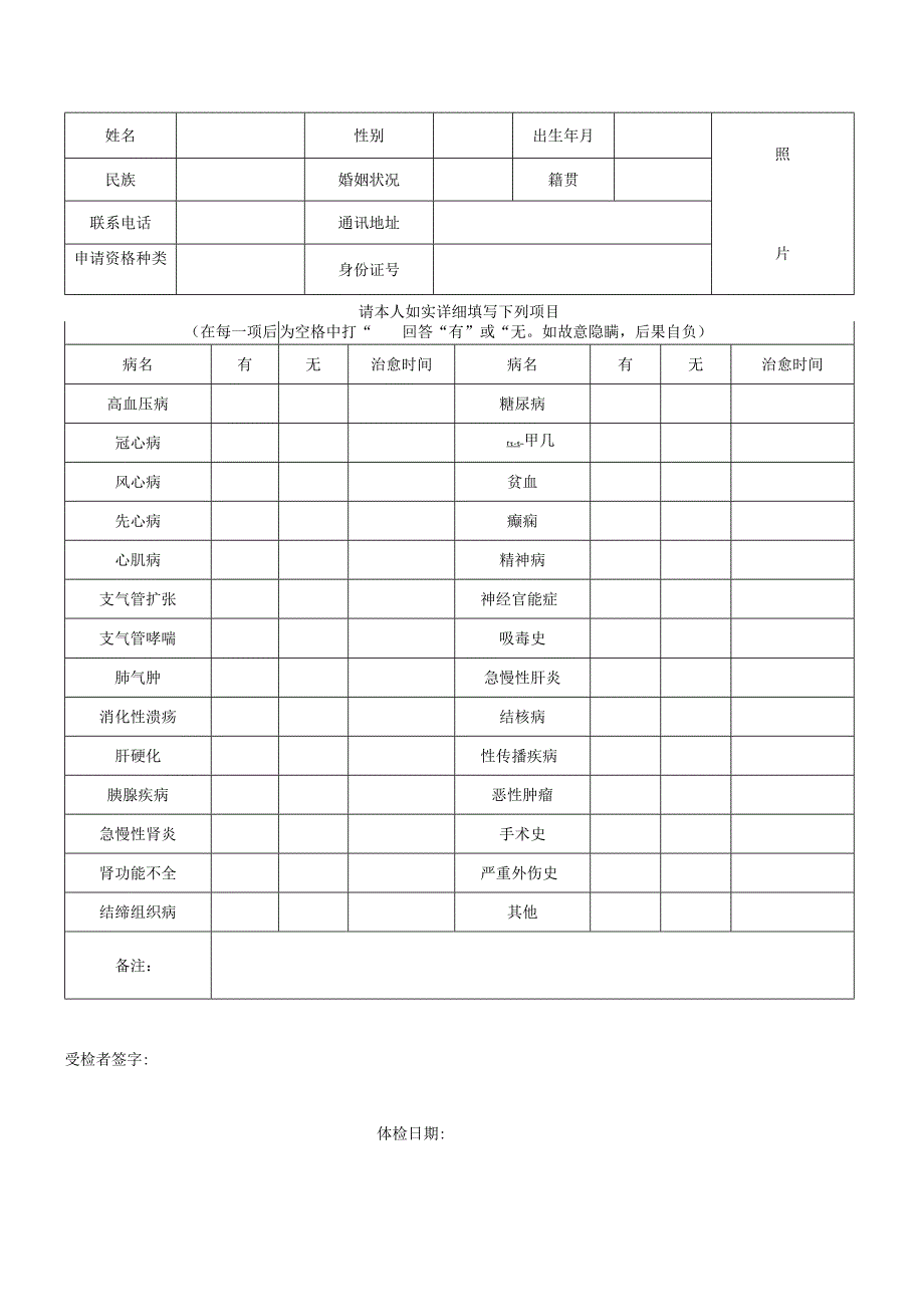附件2 福建省教师资格申请人员体检表.docx_第3页