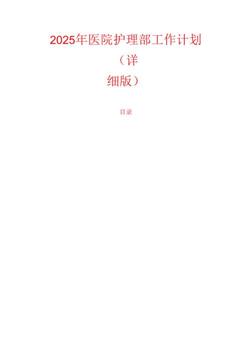 2025年医院护理部工作计划（详细版）.docx
