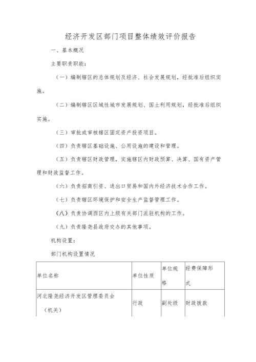 经济开发区部门项目整体绩效评价报告.docx