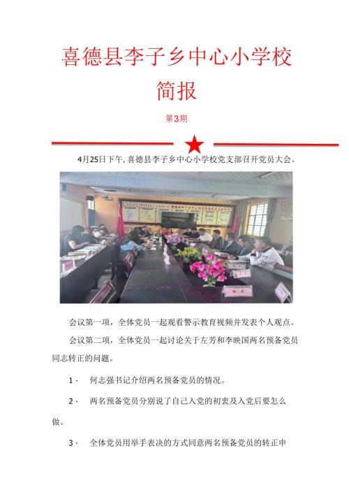 李子乡中心小学校工作简报.docx