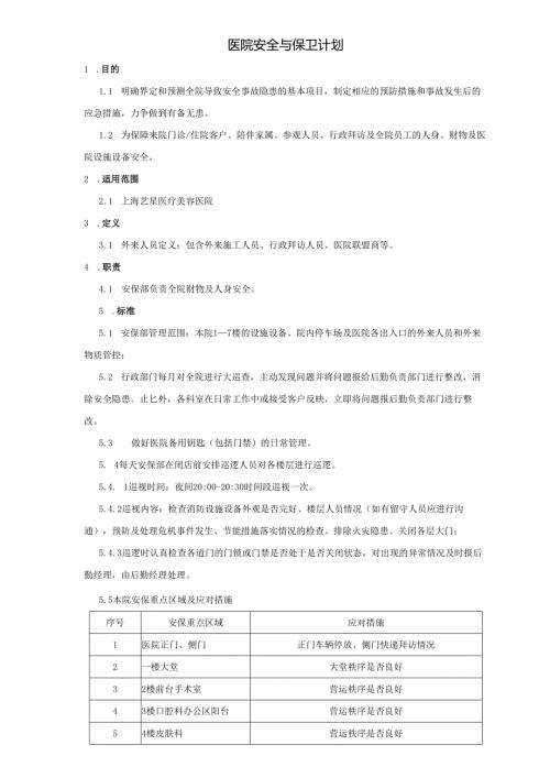 医疗机构医院保安保洁管理手册.docx