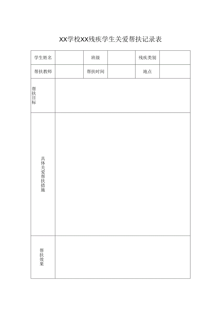 随班就读学生帮扶记录卡.docx_第1页