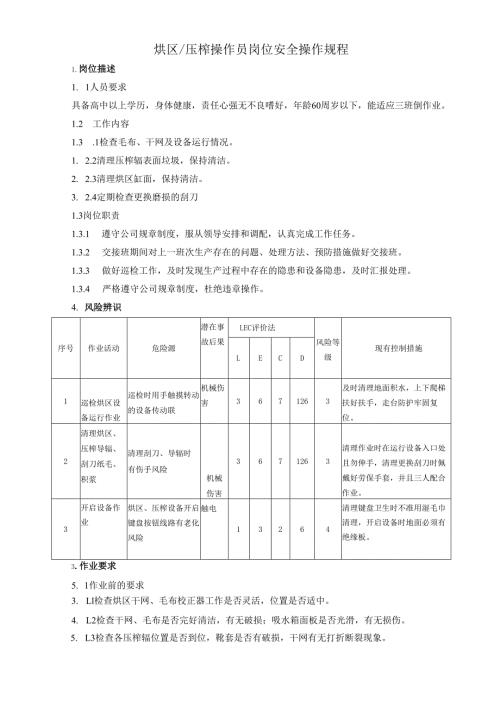 2025纸业公司烘区、压榨操作员岗位安全操作规程.docx
