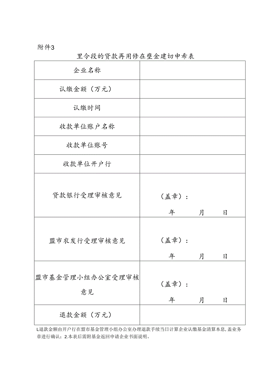 粮食收购贷款信用保证基金返回申请表.docx_第1页