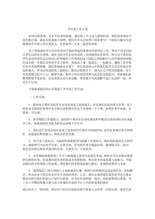 半年度工作计划.docx