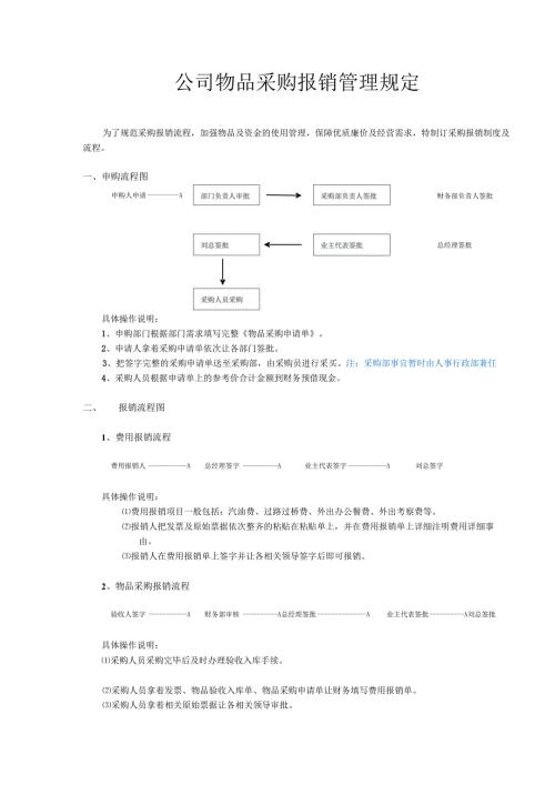 企业公司采购报销流程管理规定.docx