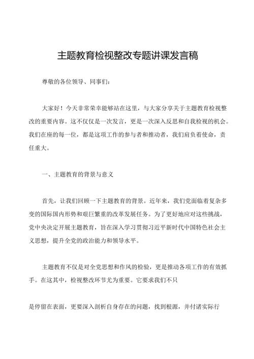 主题教育检视整改专题讲课发言稿.docx