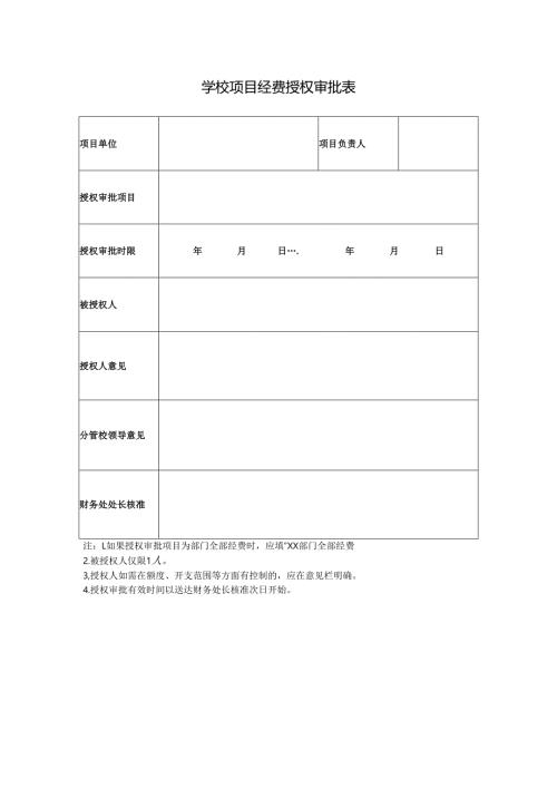 学校项目经费授权审批表.docx