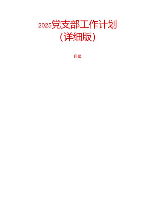 2025党支部工作计划（详细版）.docx