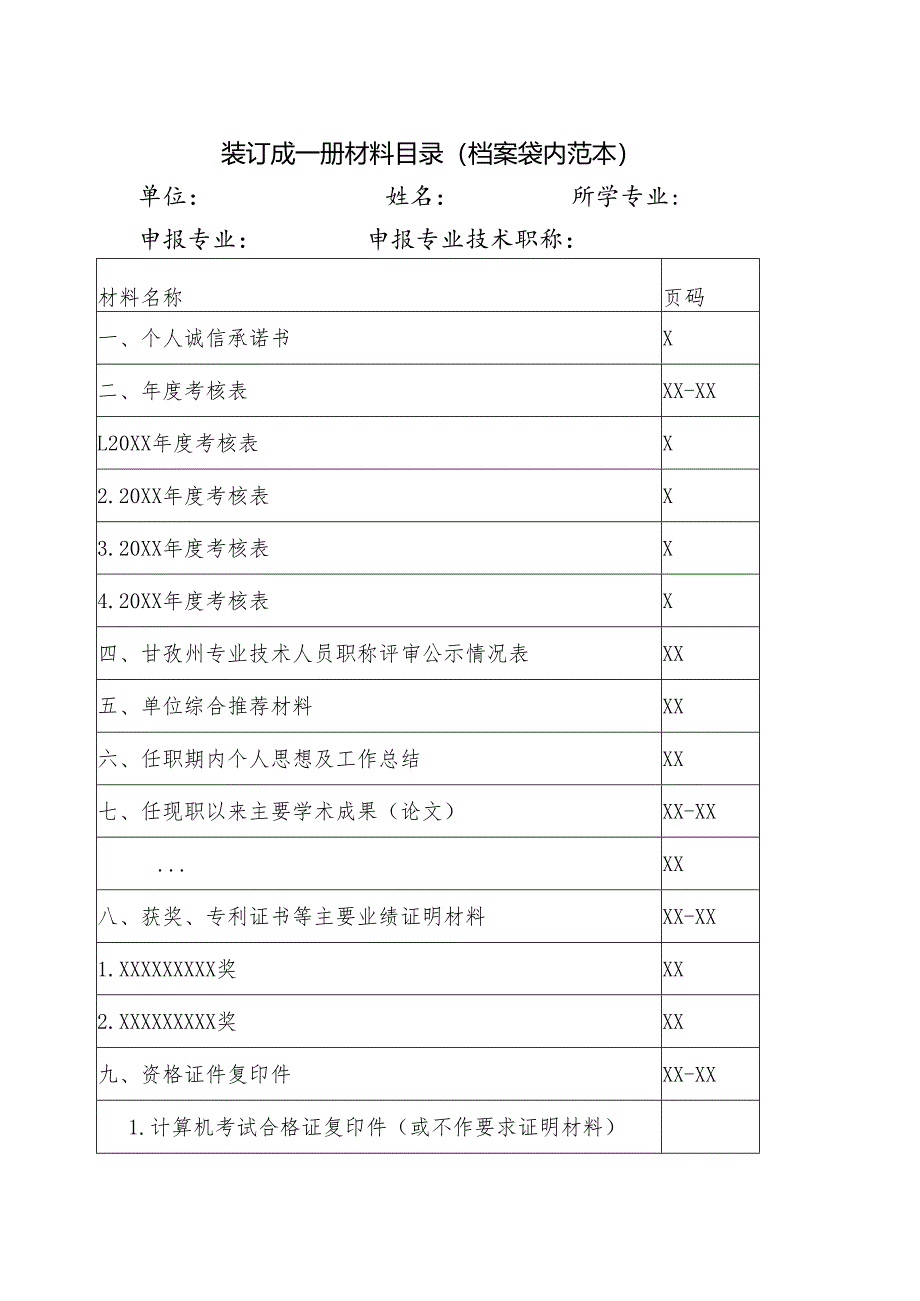 附件3：2024年中级职称评审申报材料目录docx.docx_第2页